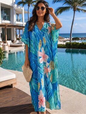 VINTAGE SANTE Maxi Kaftan Coverup